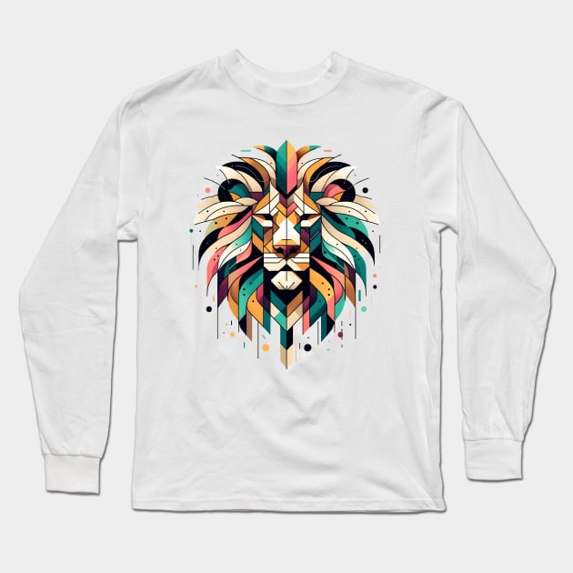 Polygonal Pride - Abstract Lion Long Sleeve T-Shirt by The Tee Bizarre